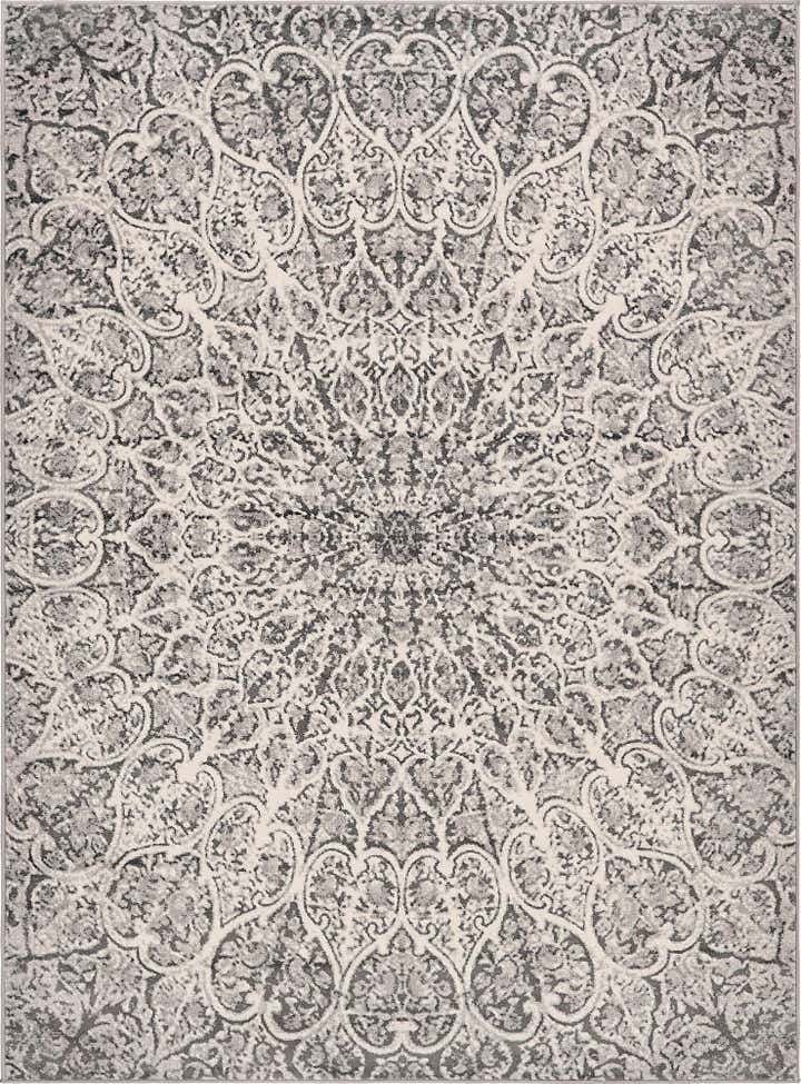 7' 10 x 11' Blakemore · Medallion rug, dark gray and ivory