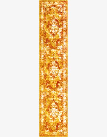 Blakemore · Distressed medallion rug, orange and ivory