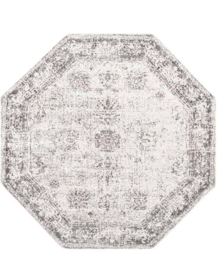 6' x 6' Blakemore · Distressed medallion rug, gray and beige