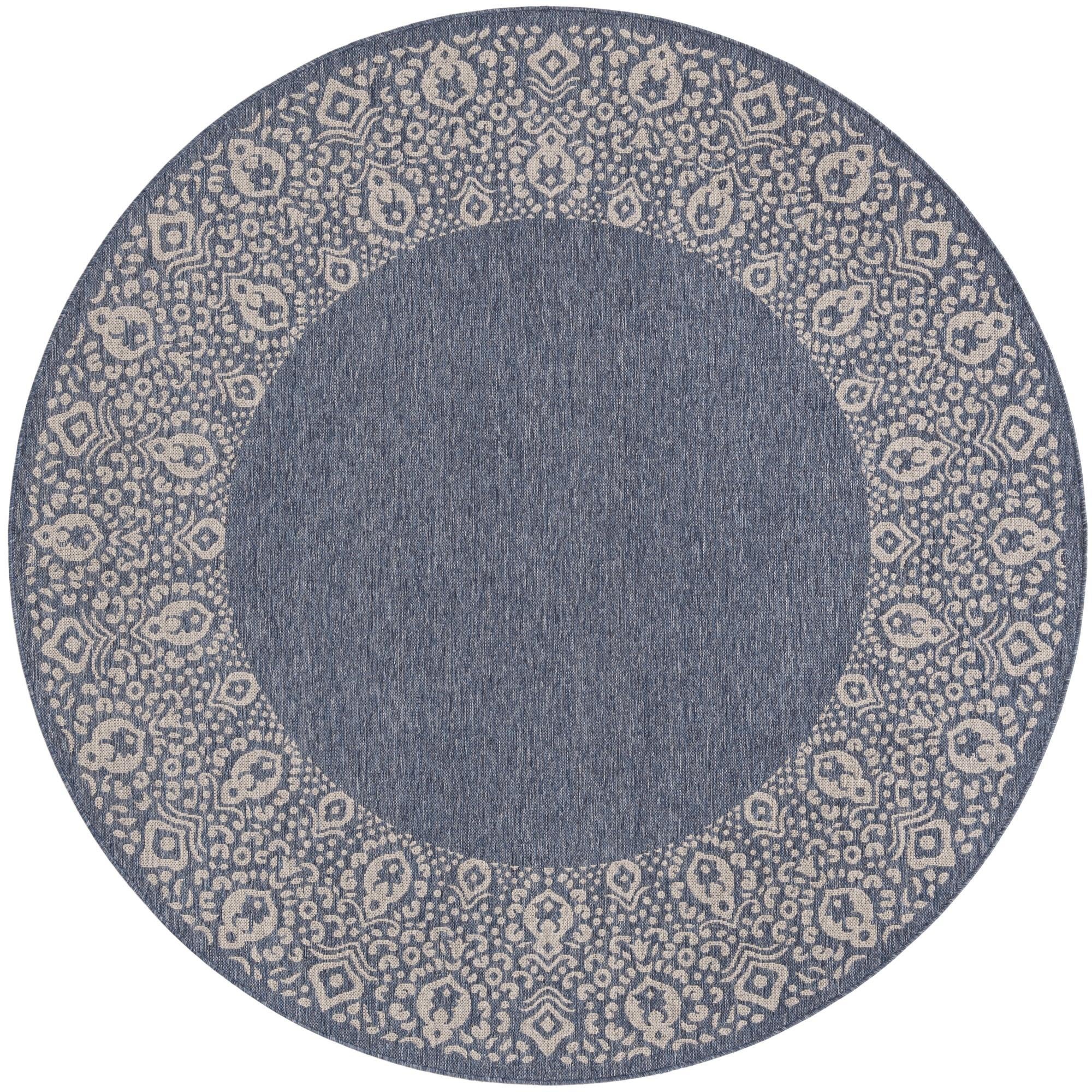 7' 10 x 7' 10 Bloomfield · Border Outdoor Rug, blue