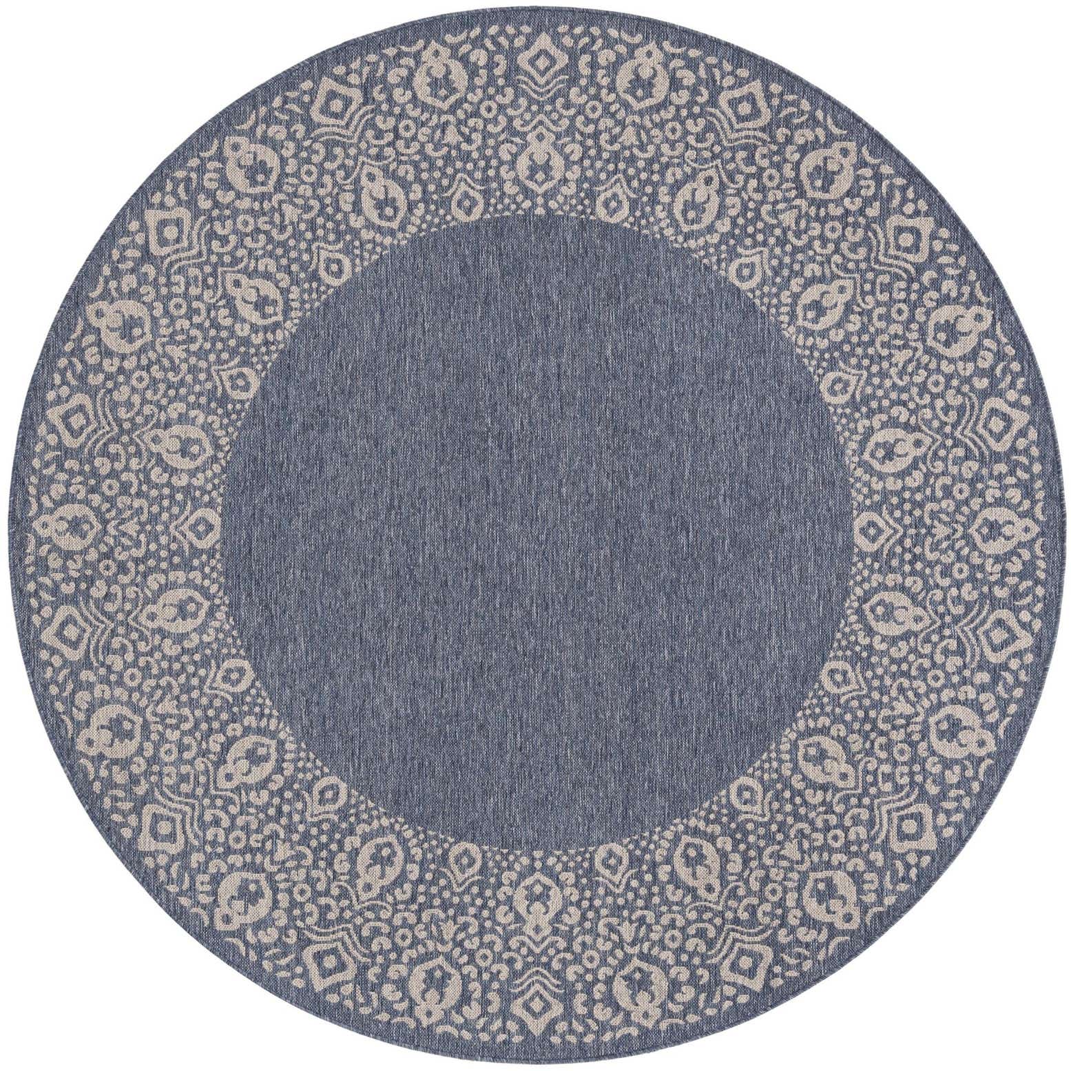 7' 10 x 7' 10 Bloomfield · Border Outdoor Rug, blue
