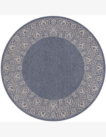7' 10 x 7' 10 Bloomfield · Border Outdoor Rug, blue