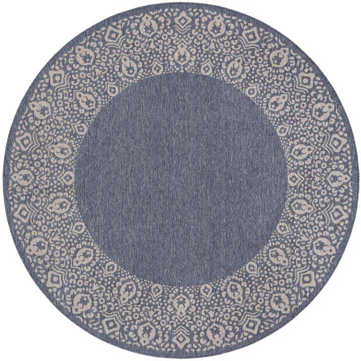 7' 10 x 7' 10 Bloomfield · Border Outdoor Rug, blue