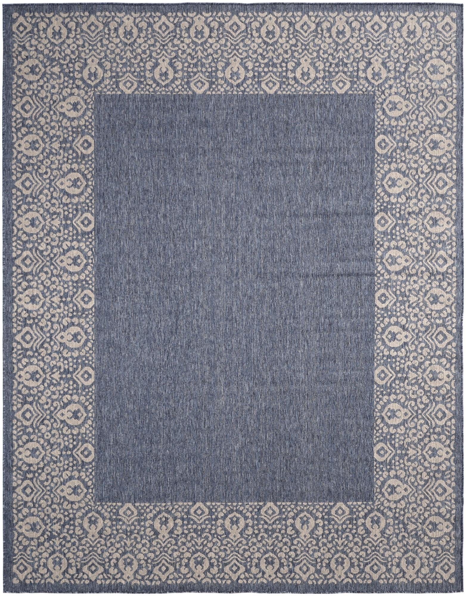 7' 10 x 10' Bloomfield · Border Outdoor Rug, blue