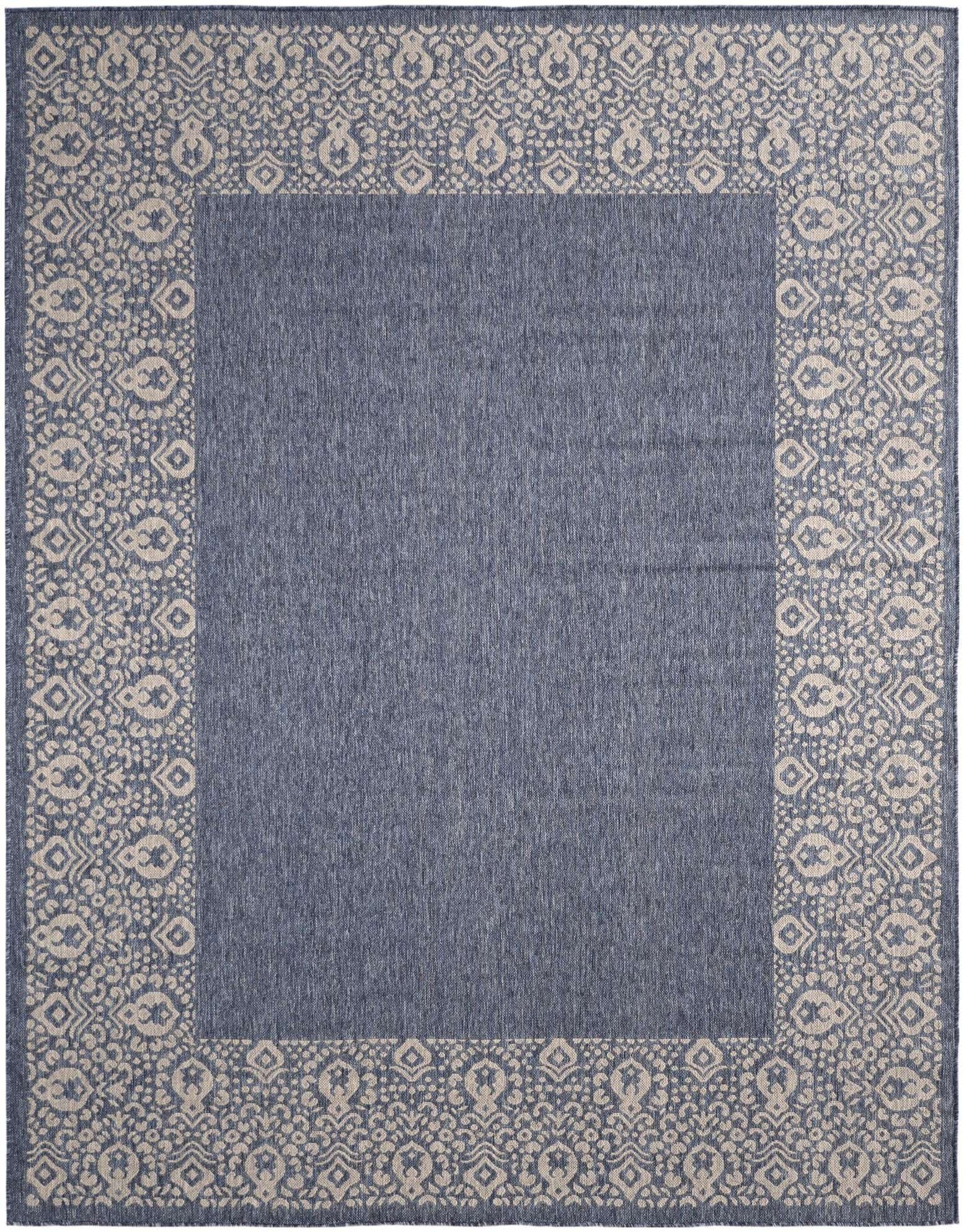 7' 10 x 10' Bloomfield · Border Outdoor Rug, blue