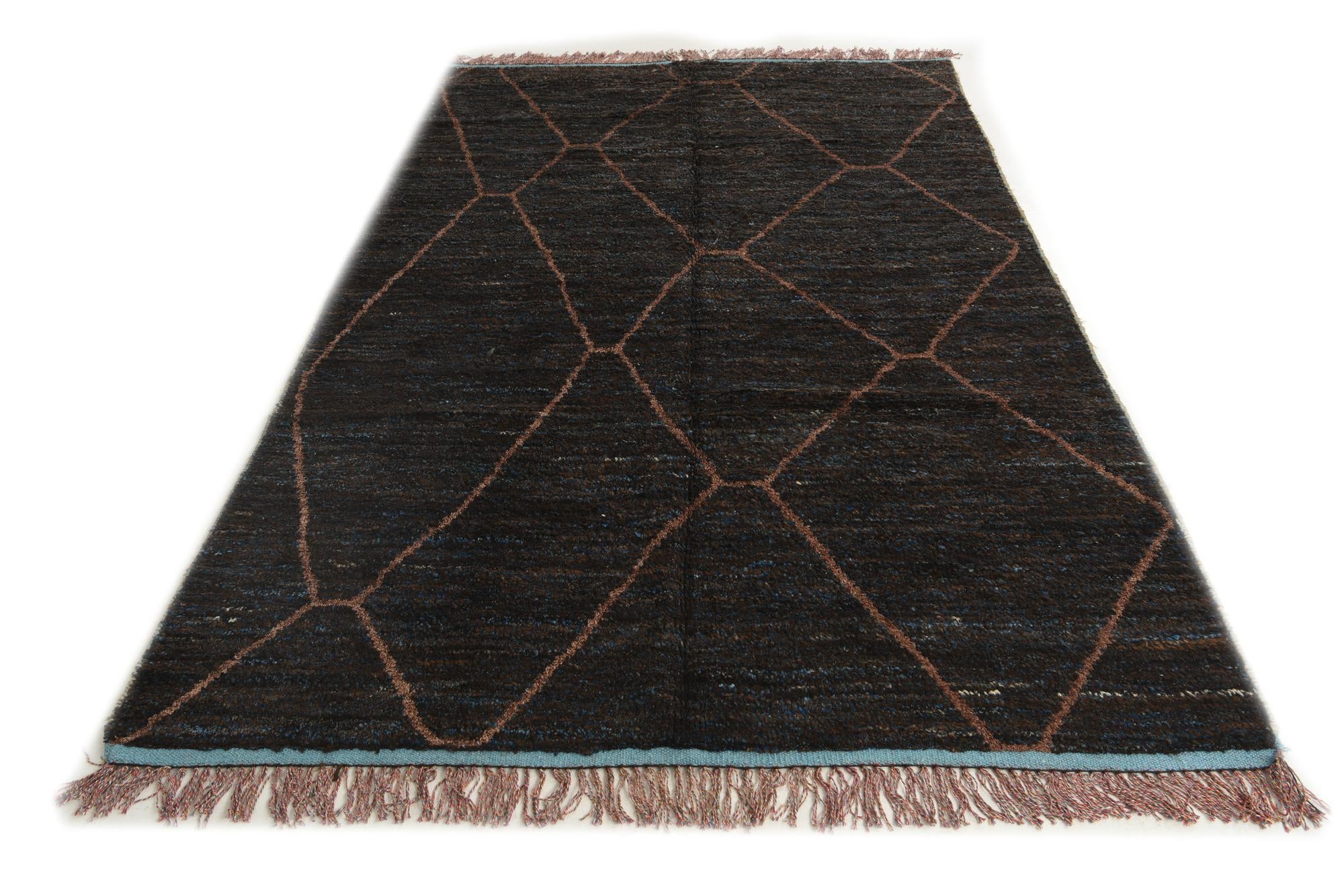 6' x 9' 3 Hand Knotted Moroccan Wool Rug