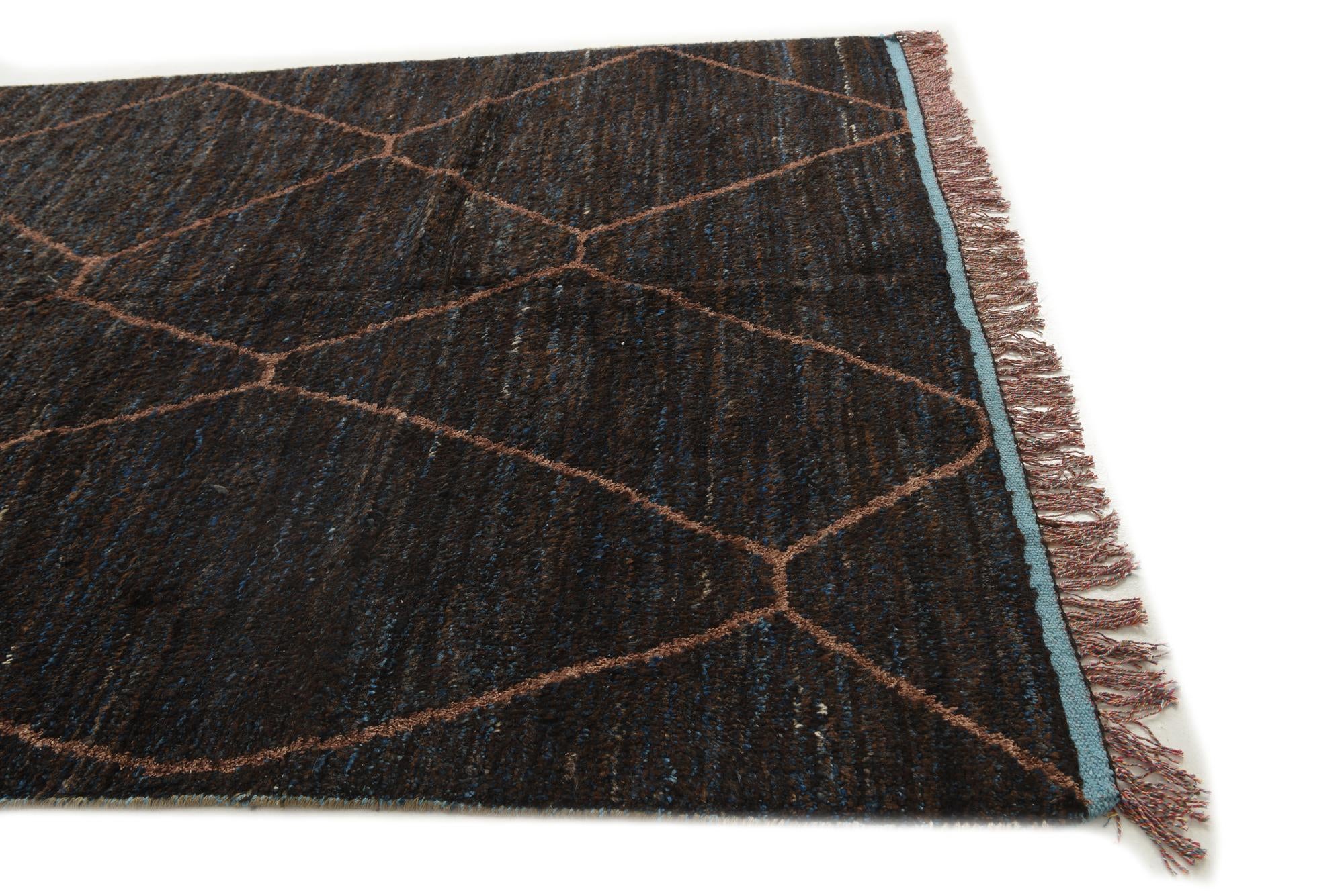 6' x 9' 3 Hand Knotted Moroccan Wool Rug