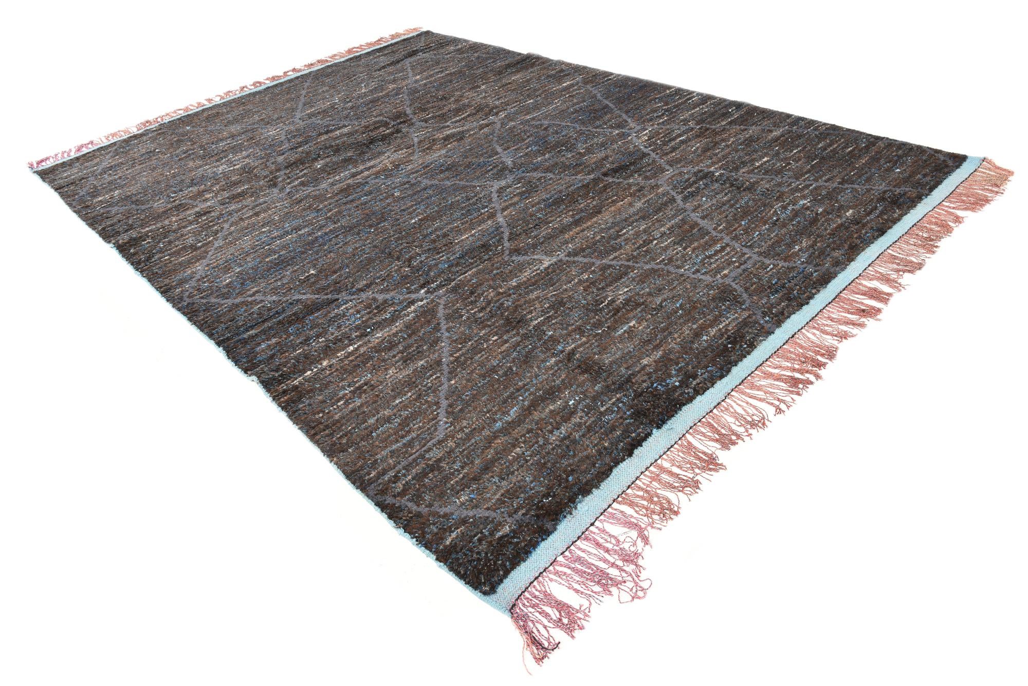8' 11 x 12' 6 Hand Knotted Moroccan Wool Rug