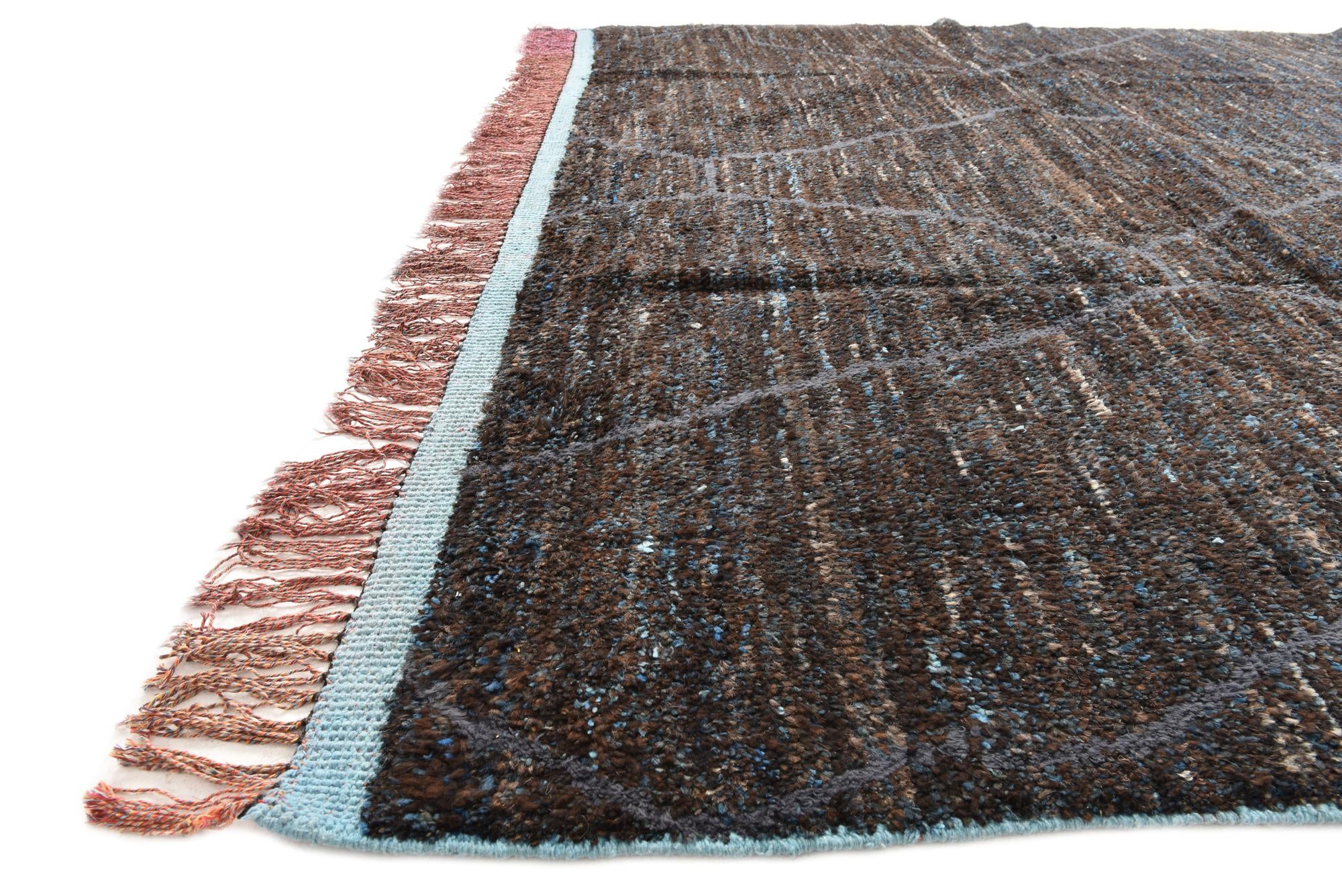 8' 11 x 12' 6 Hand Knotted Moroccan Wool Rug