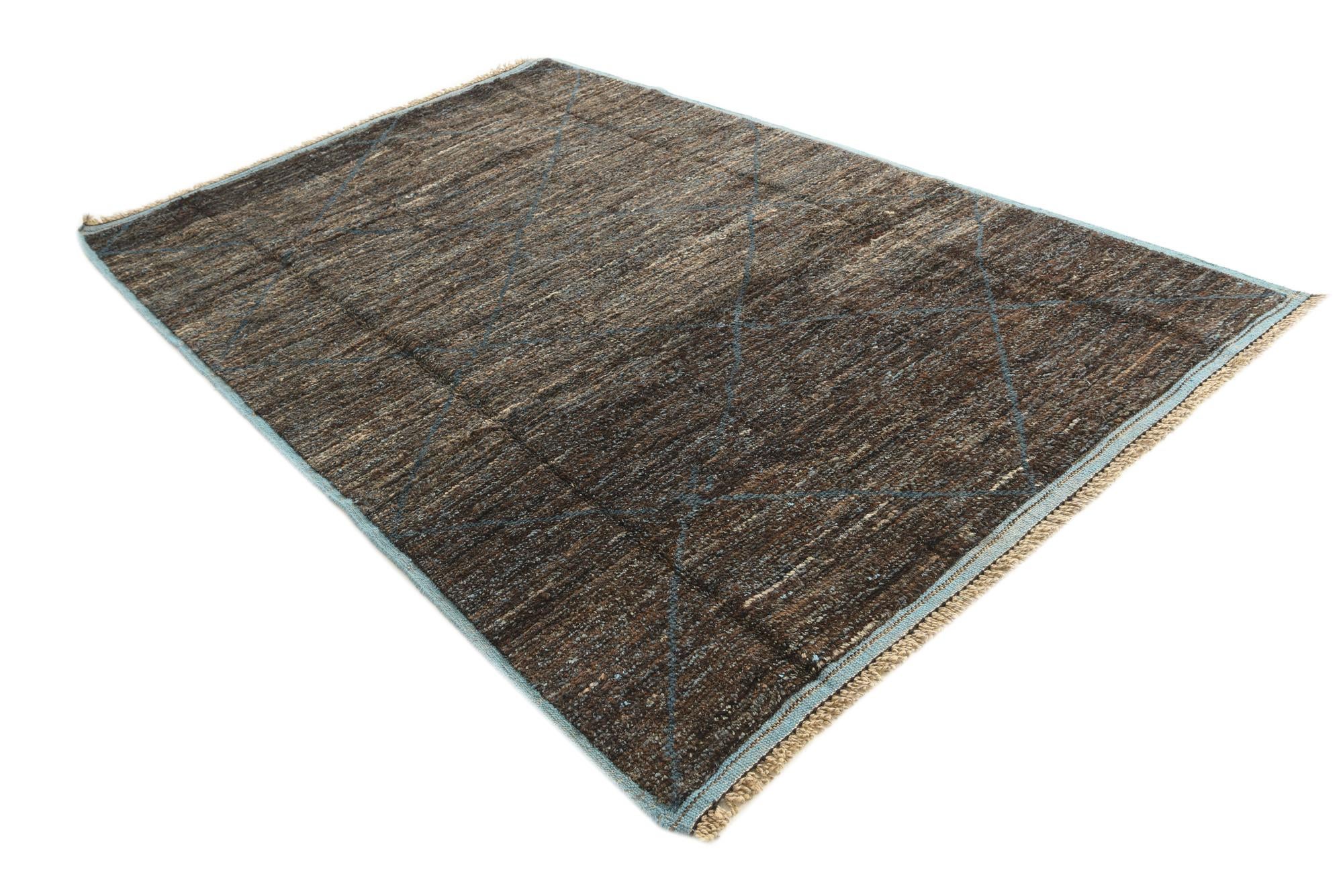 6' 2 x 9' 7 Hand Knotted Moroccan Wool Rug