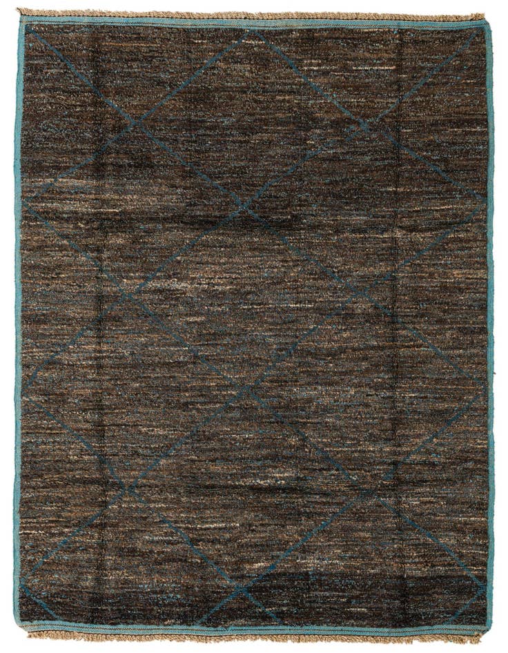 Detail image of 6' 2 x 9' 7 Hand Knotted Moroccan Wool Rug