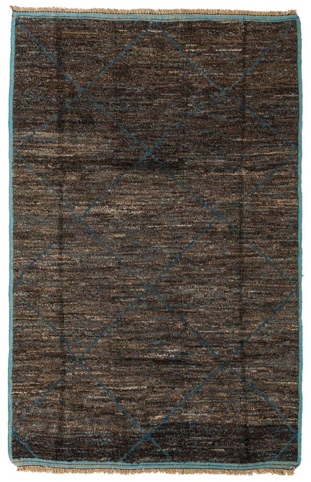 Detail image of 6' 2 x 9' 7 Hand Knotted Moroccan Wool Rug