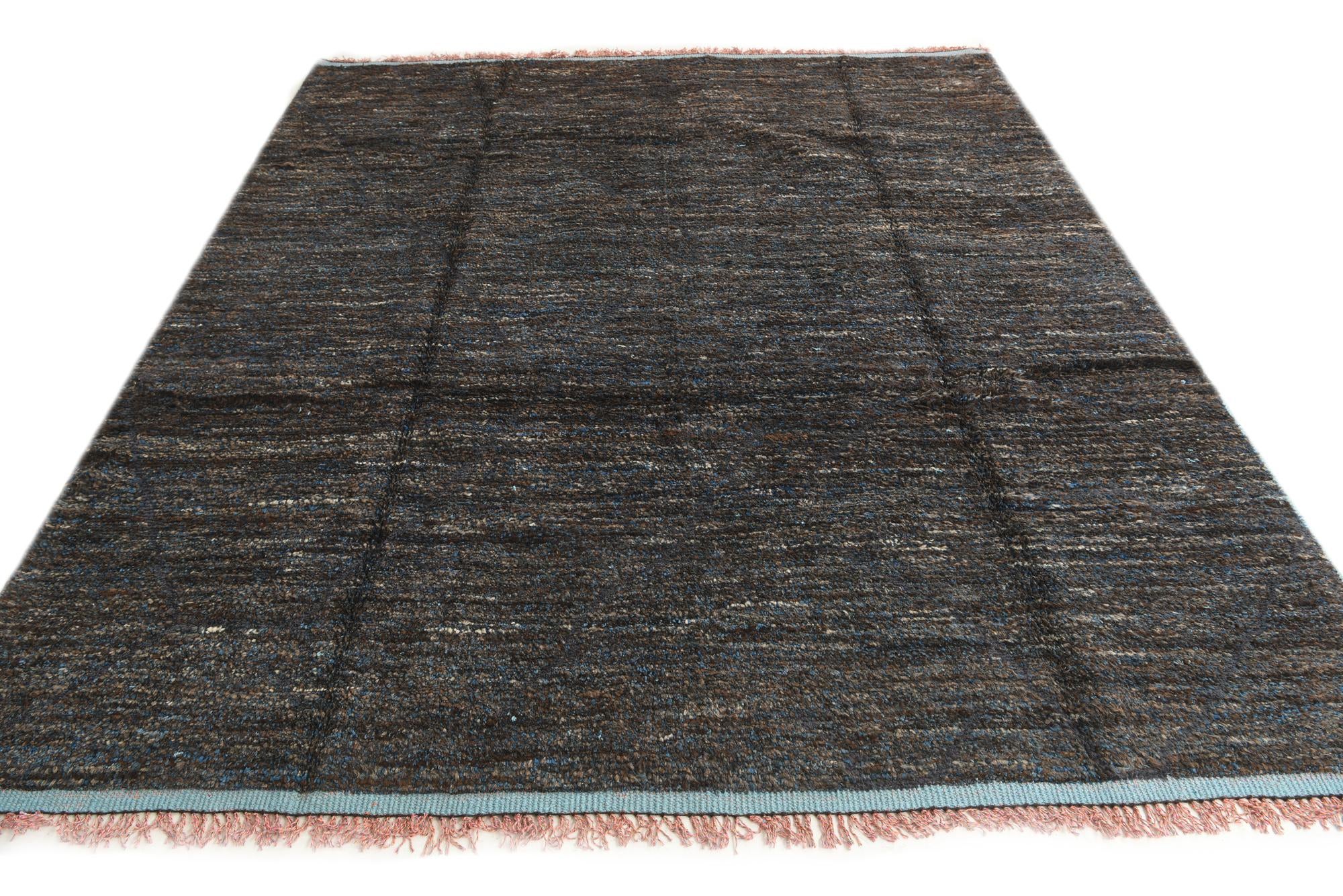 7' 9 x 9' 2 Hand Knotted Moroccan Wool Rug