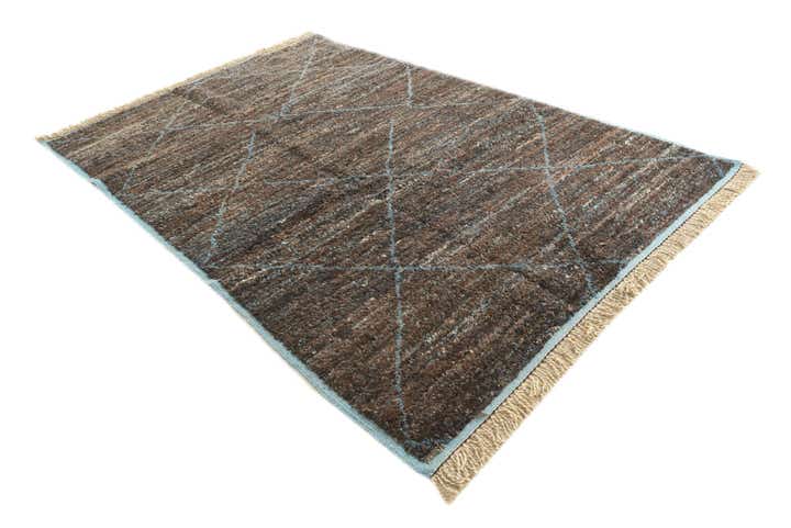 6' 2 x 9' 5 Hand Knotted Moroccan Wool Rug