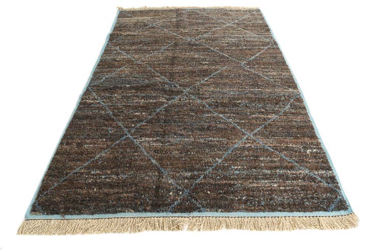 Detail image of 6' 2 x 9' 5 Hand Knotted Moroccan Wool Rug