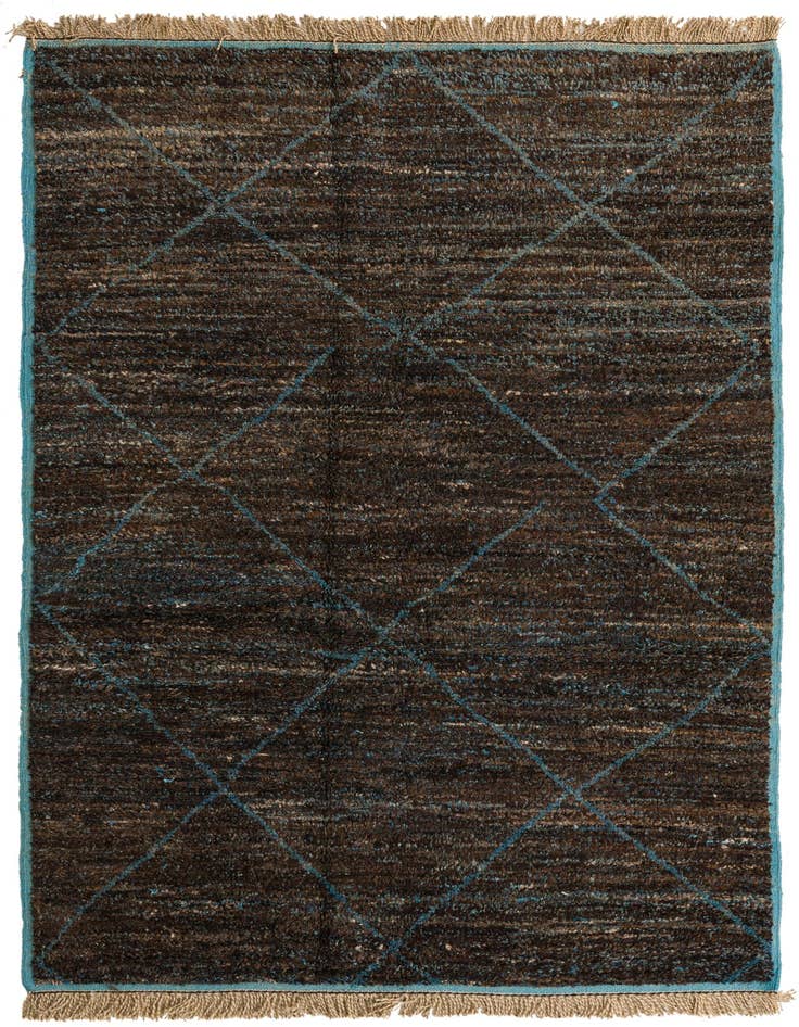 Detail image of 6' 2 x 9' 5 Hand Knotted Moroccan Wool Rug