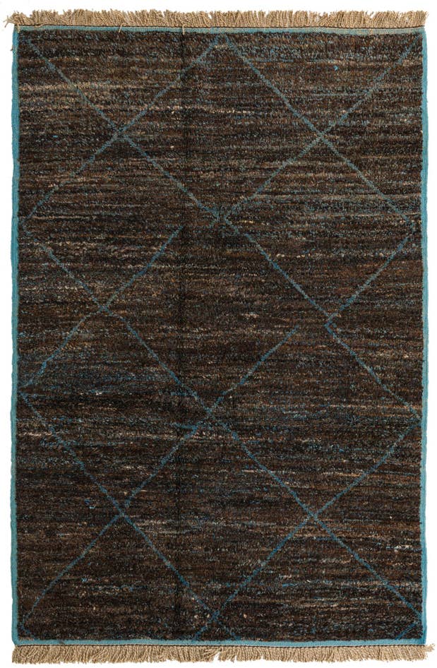 Detail image of 6' 2 x 9' 5 Hand Knotted Moroccan Wool Rug