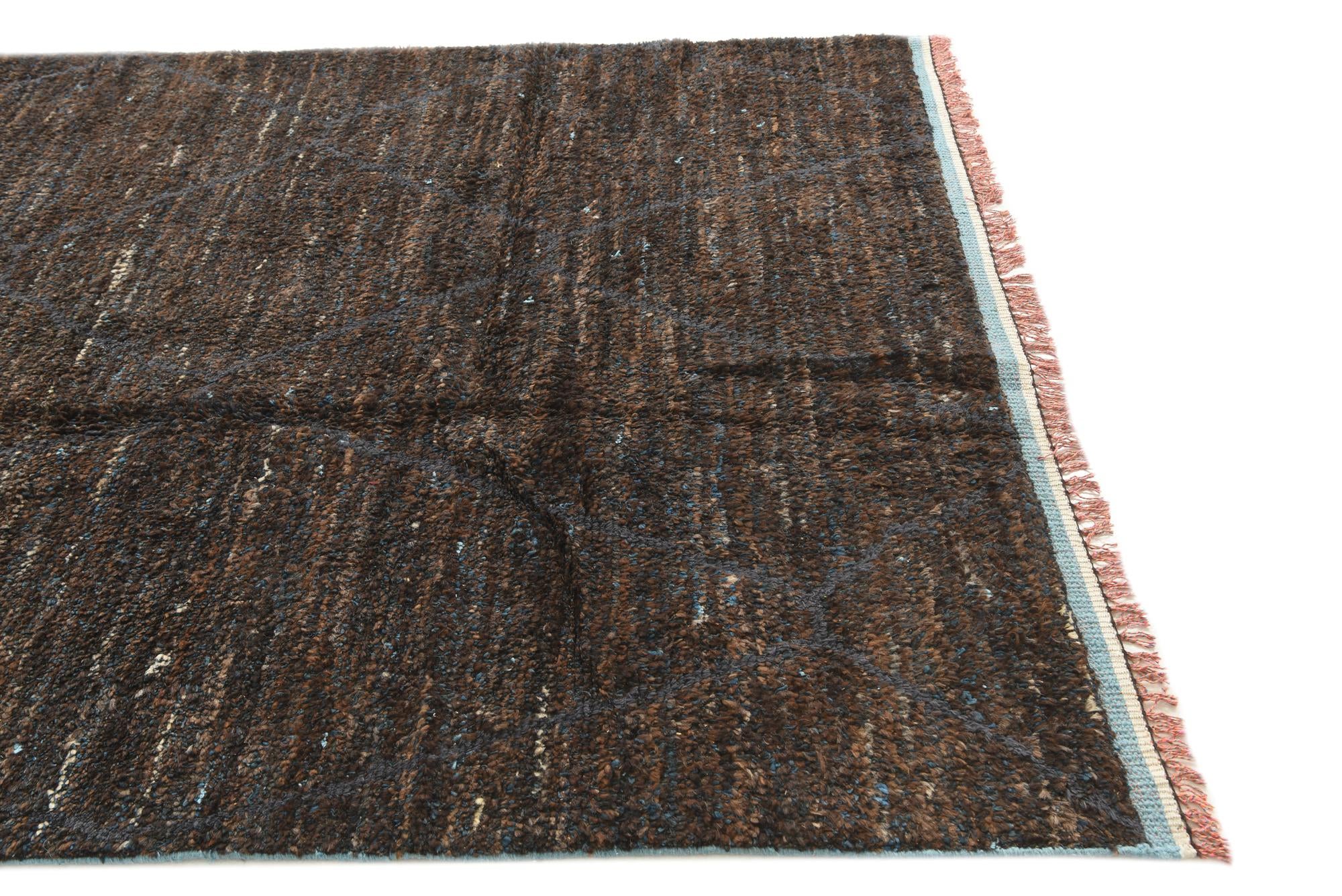 5' 10 x 9' 2 Hand Knotted Moroccan Wool Rug