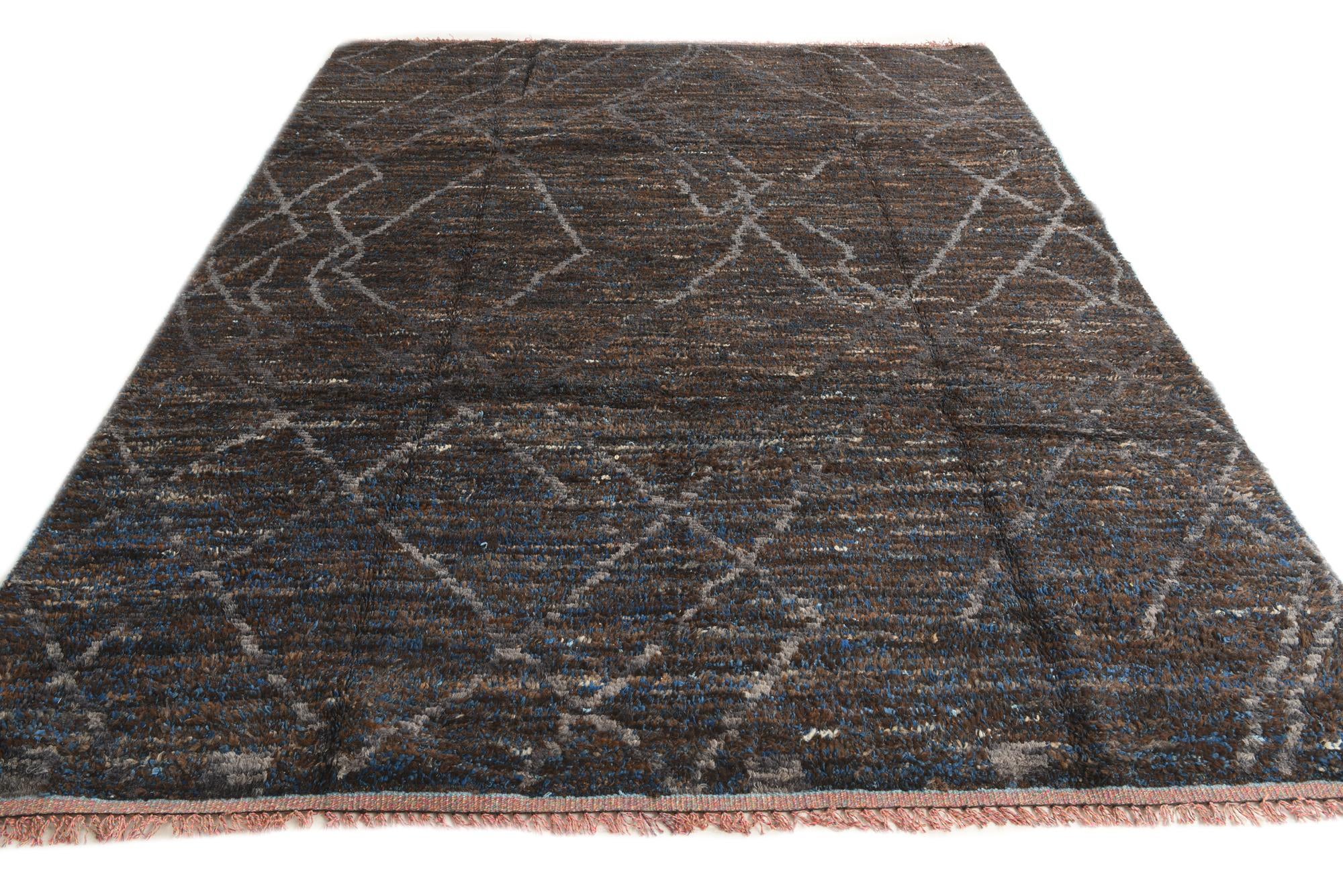 8' x 10' 1 Hand Knotted Moroccan Wool Rug