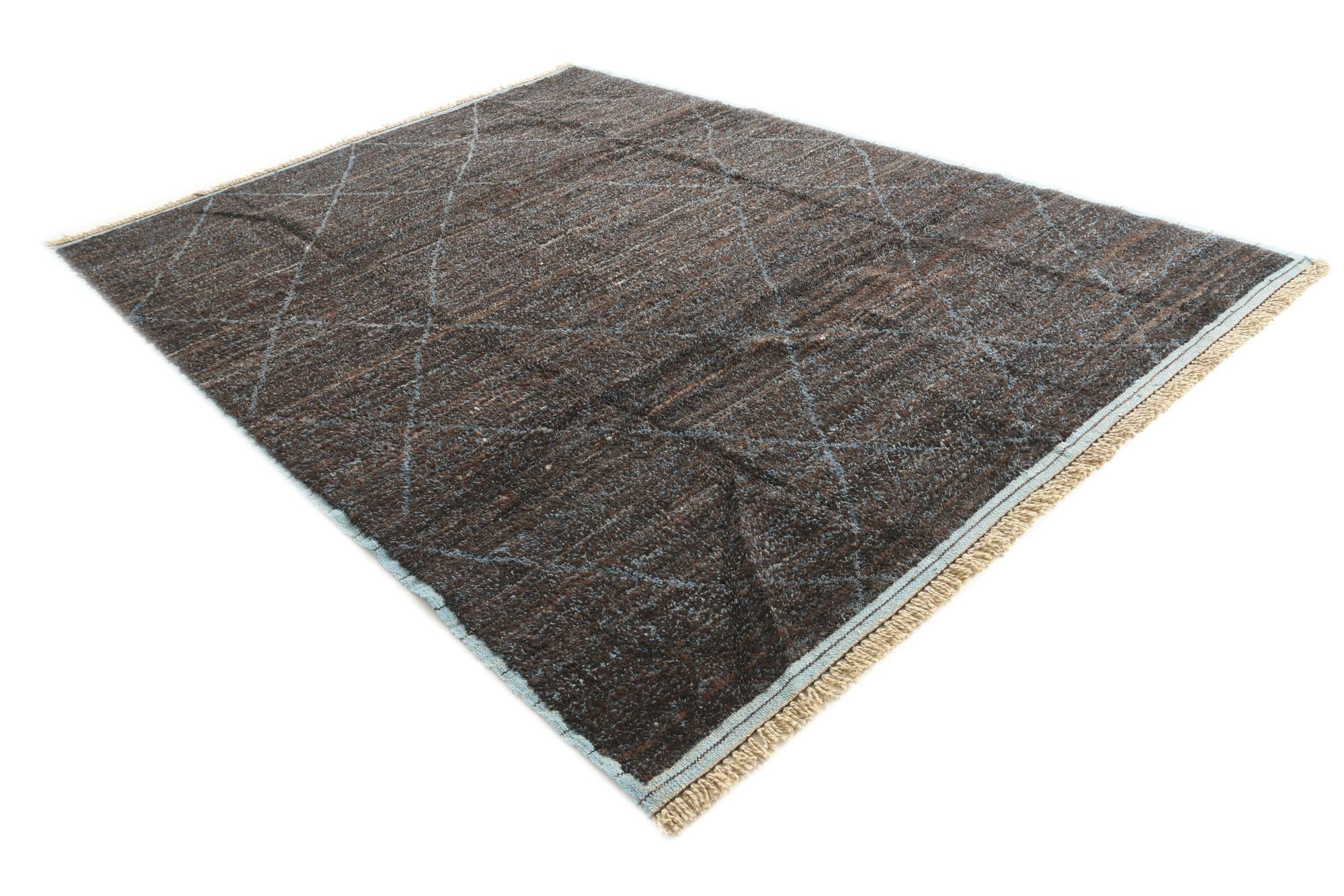8' x 10' 8 Hand Knotted Moroccan Wool Rug
