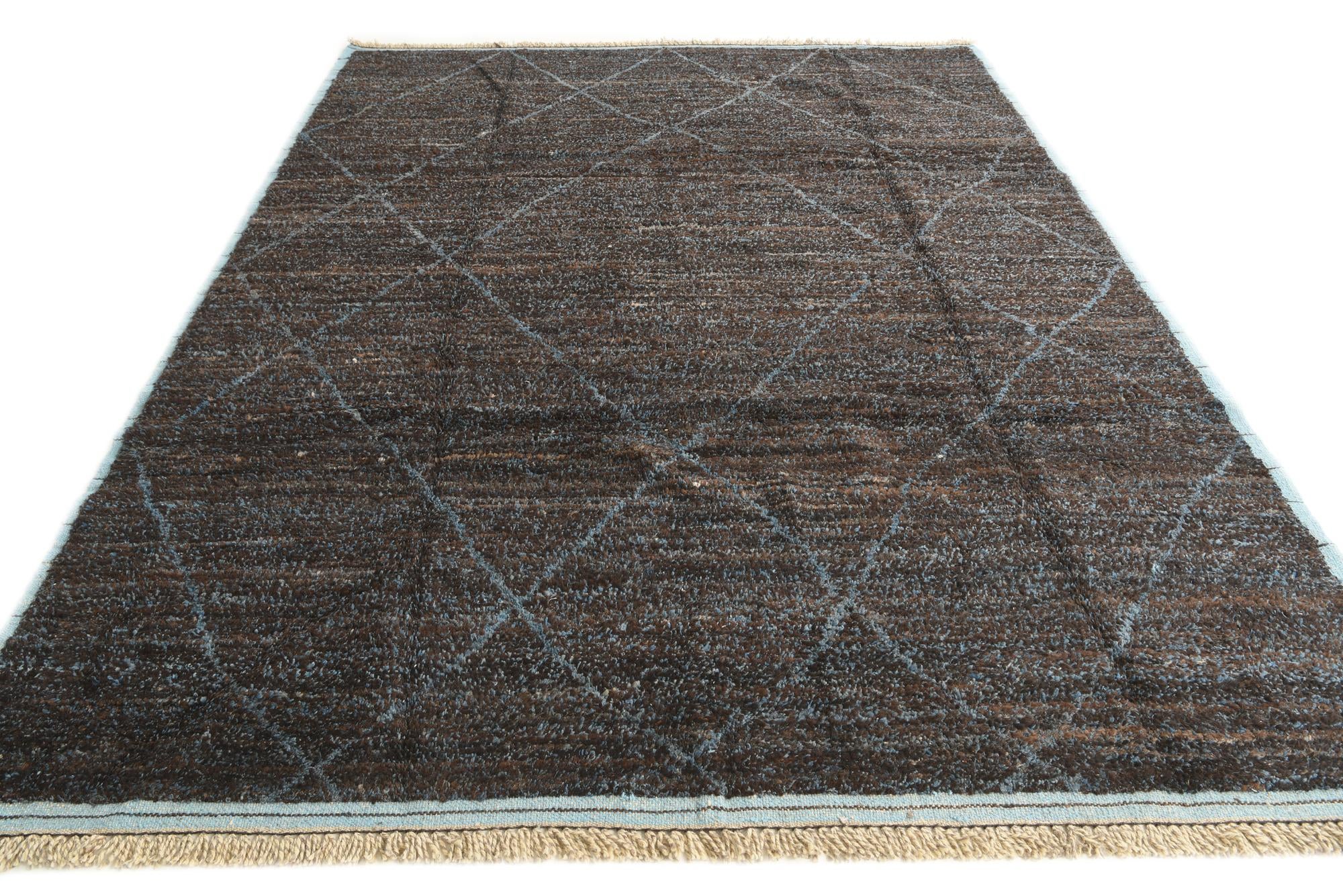 8' x 10' 8 Hand Knotted Moroccan Wool Rug