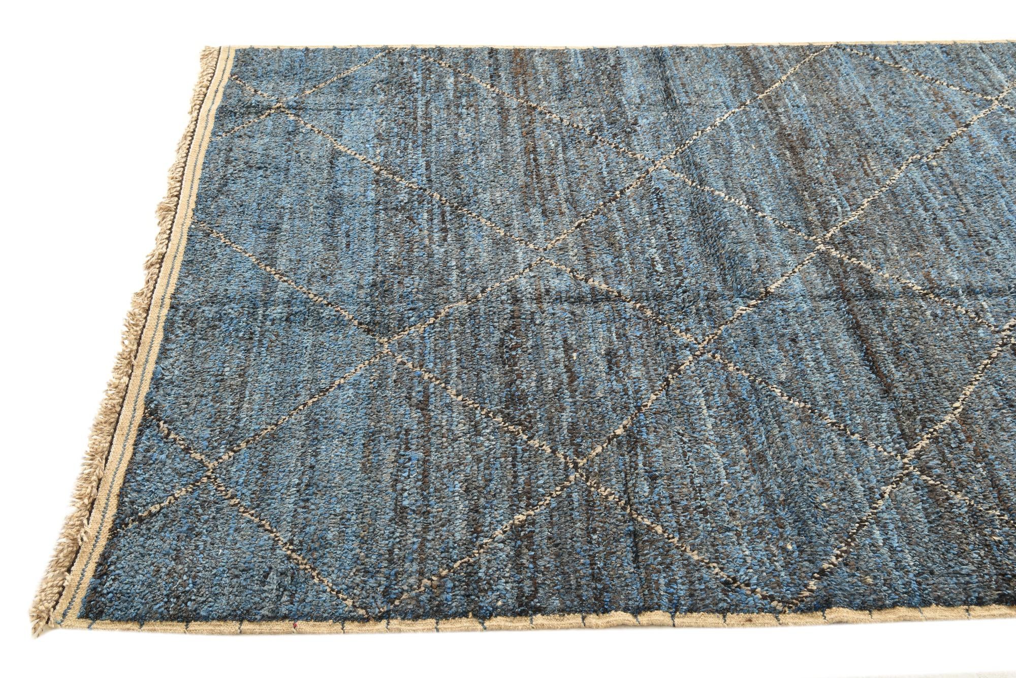 6' 4 x 9' 6 Hand Knotted Moroccan Wool Rug