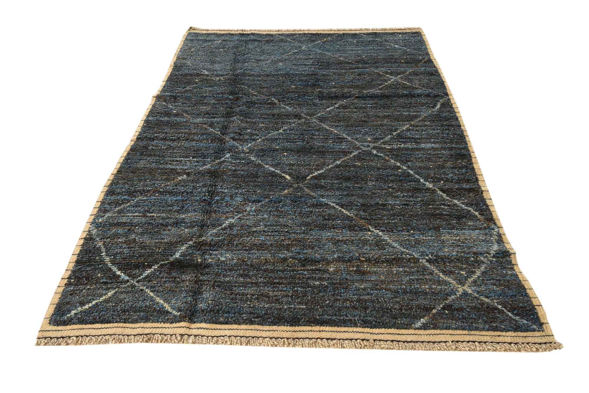 5' 2 x 8' 7 Hand Knotted Moroccan Wool Rug
