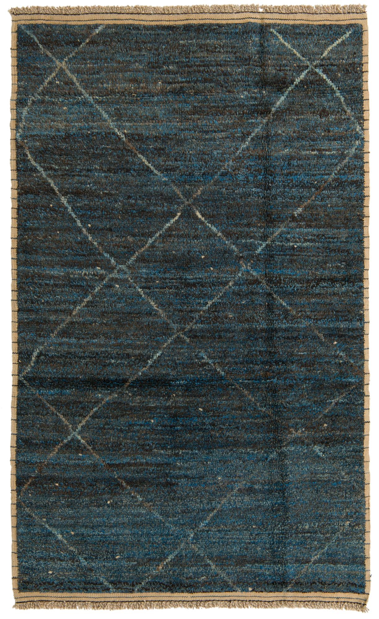 5' 2 x 8' 7 Hand Knotted Moroccan Wool Rug