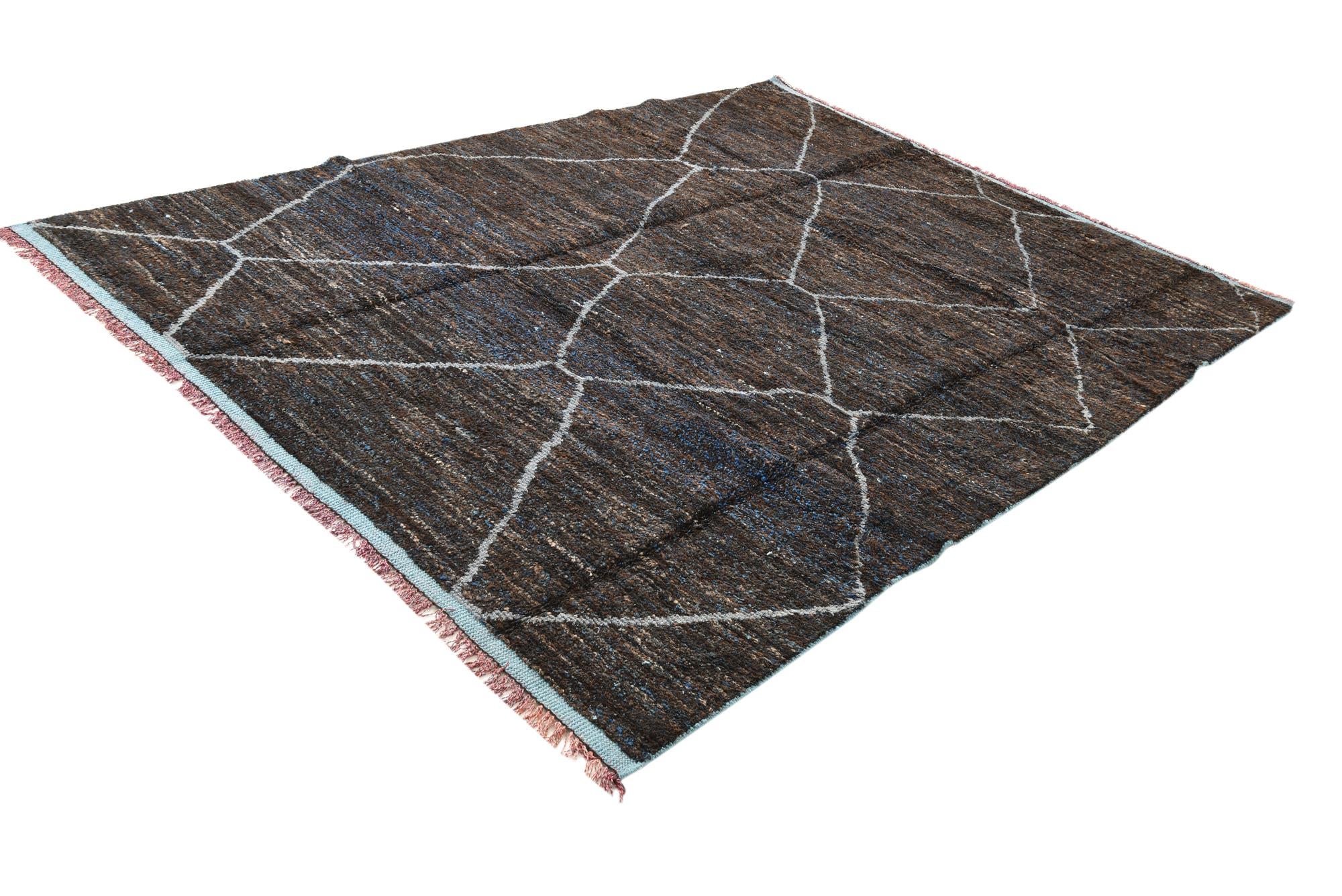 7' 11 x 10' 7 Hand Knotted Moroccan Wool Rug