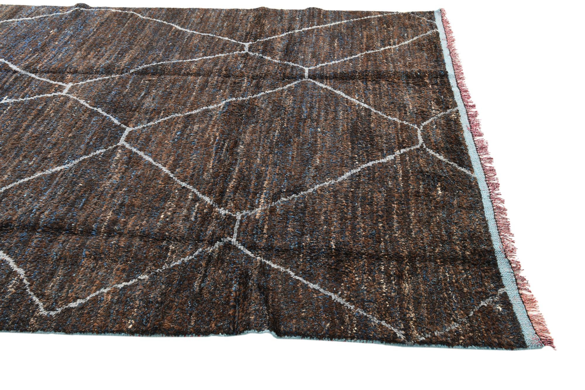 7' 11 x 10' 7 Hand Knotted Moroccan Wool Rug