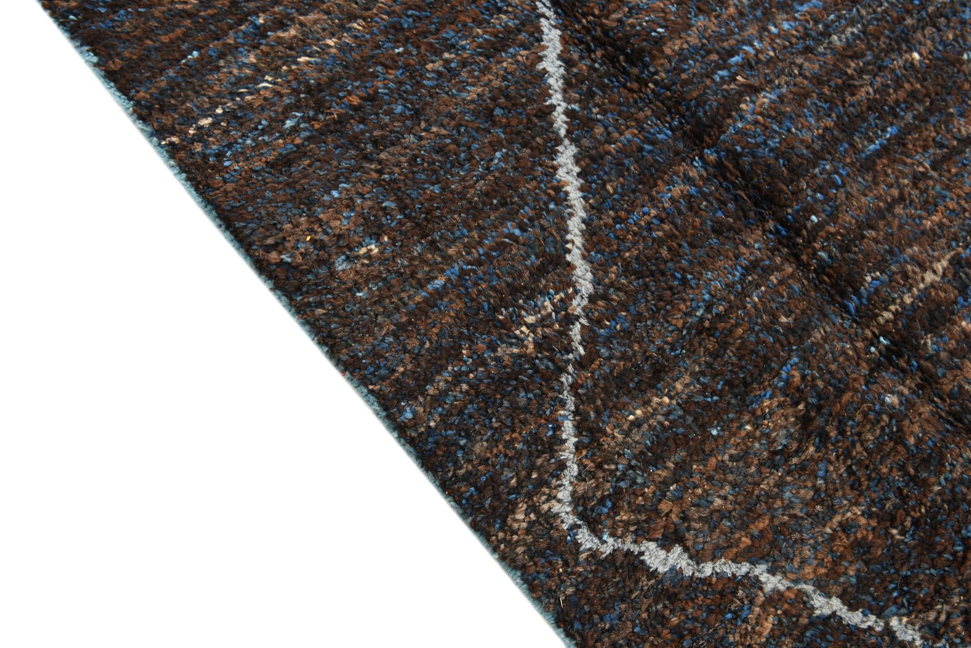 7' 11 x 10' 7 Hand Knotted Moroccan Wool Rug