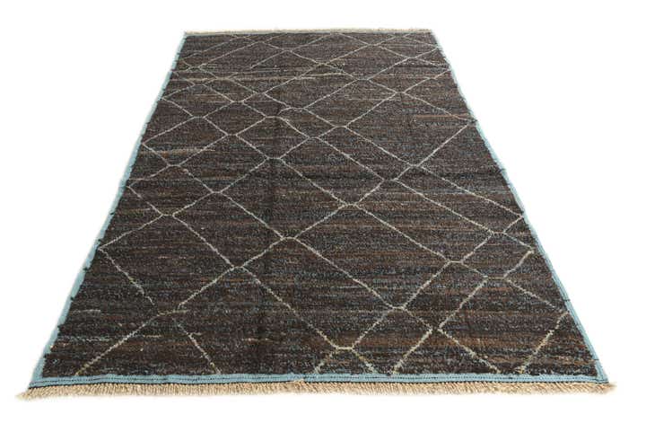 6' 1 x 9' 5 Hand Knotted Moroccan Wool Rug