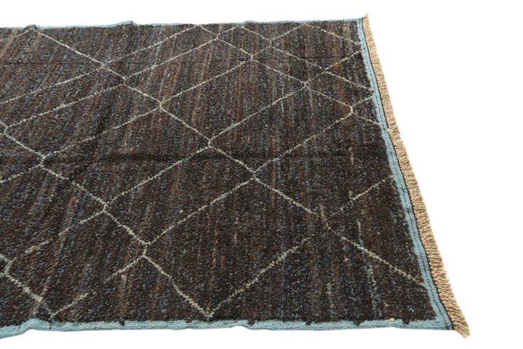 Detail image of 6' 1 x 9' 5 Hand Knotted Moroccan Wool Rug
