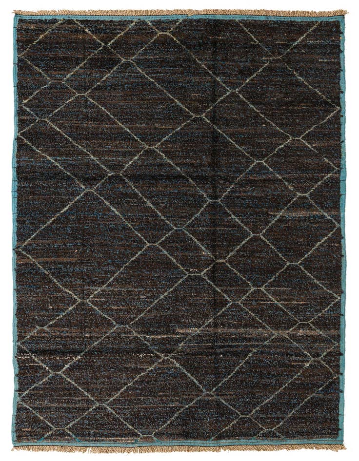 Detail image of 6' 1 x 9' 5 Hand Knotted Moroccan Wool Rug