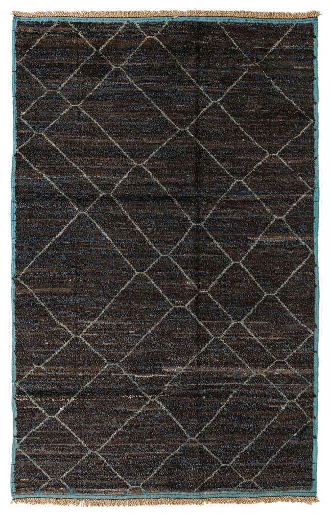 6' 1 x 9' 5 Hand Knotted Moroccan Wool Rug