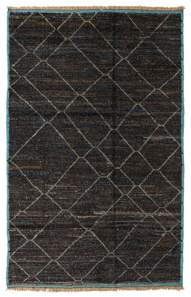 Detail image of 6' 1 x 9' 5 Hand Knotted Moroccan Wool Rug