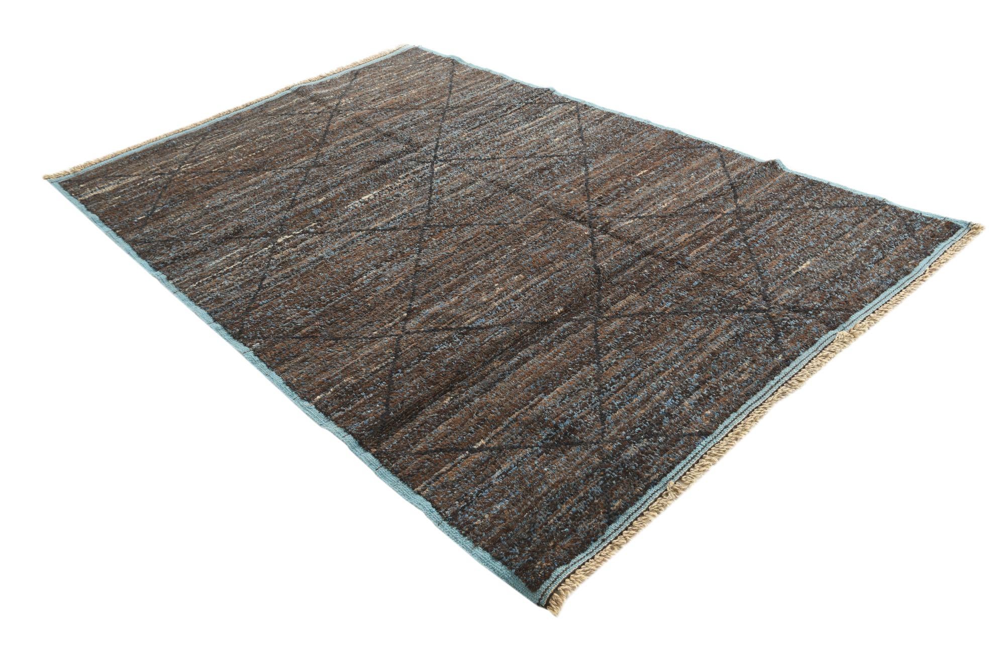 6' 2 x 9' 2 Hand Knotted Moroccan Wool Rug
