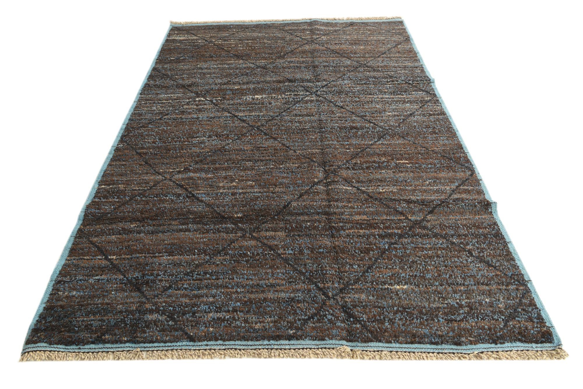 6' 2 x 9' 2 Hand Knotted Moroccan Wool Rug