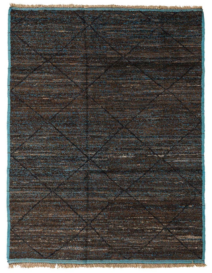 Detail image of 6' 2 x 9' 2 Hand Knotted Moroccan Wool Rug