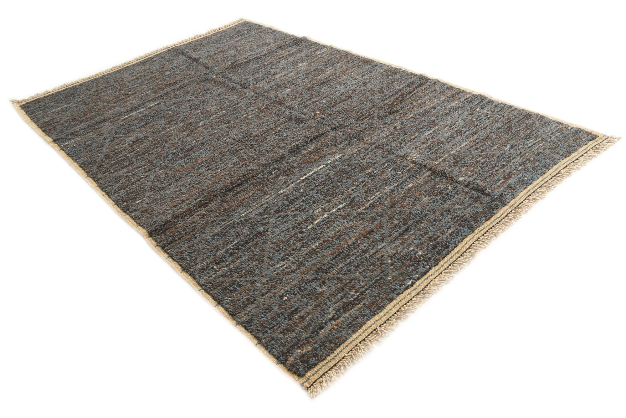 6' 2 x 9' 6 Hand Knotted Moroccan Wool Rug