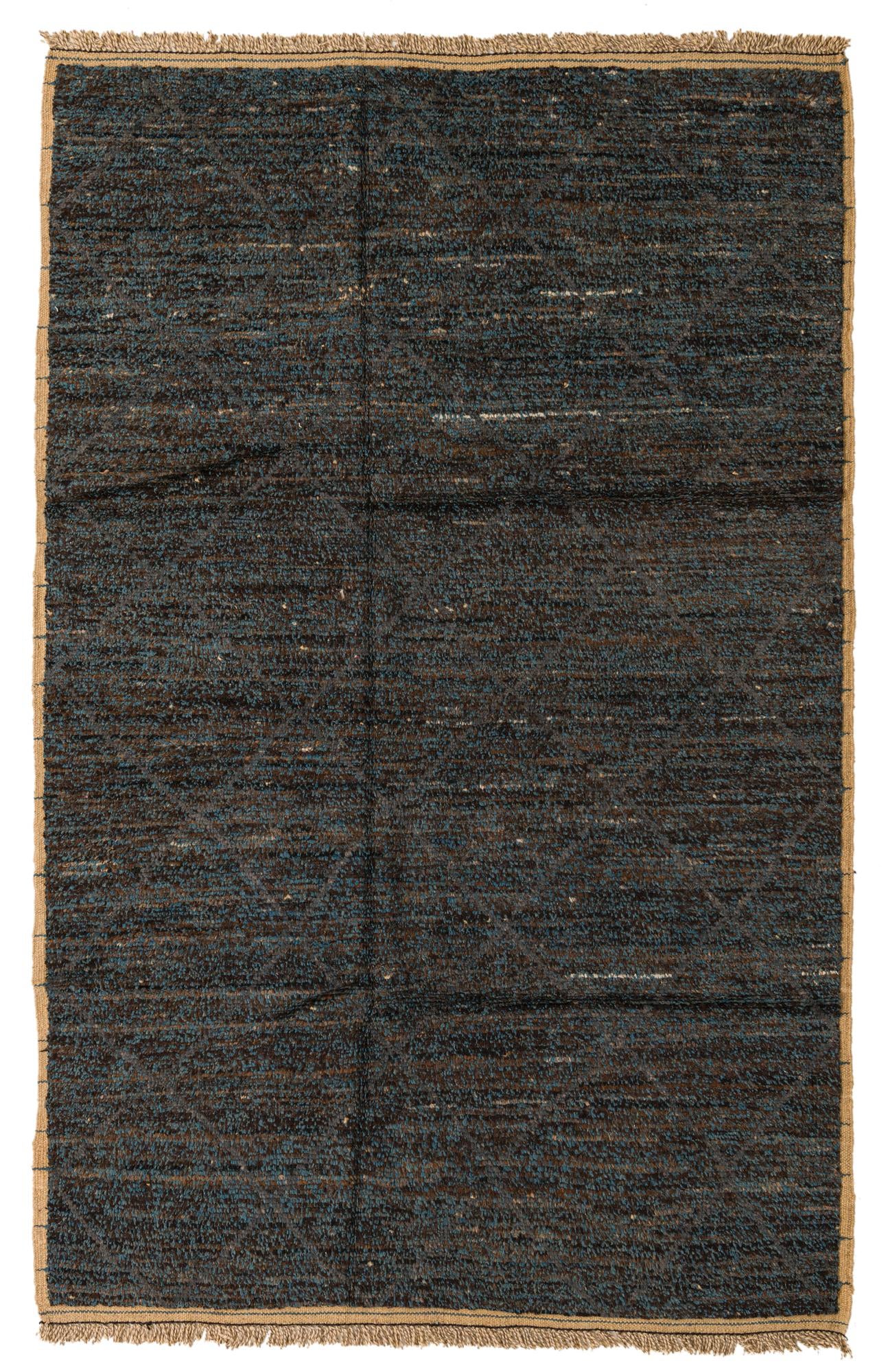 6' 2 x 9' 6 Hand Knotted Moroccan Wool Rug