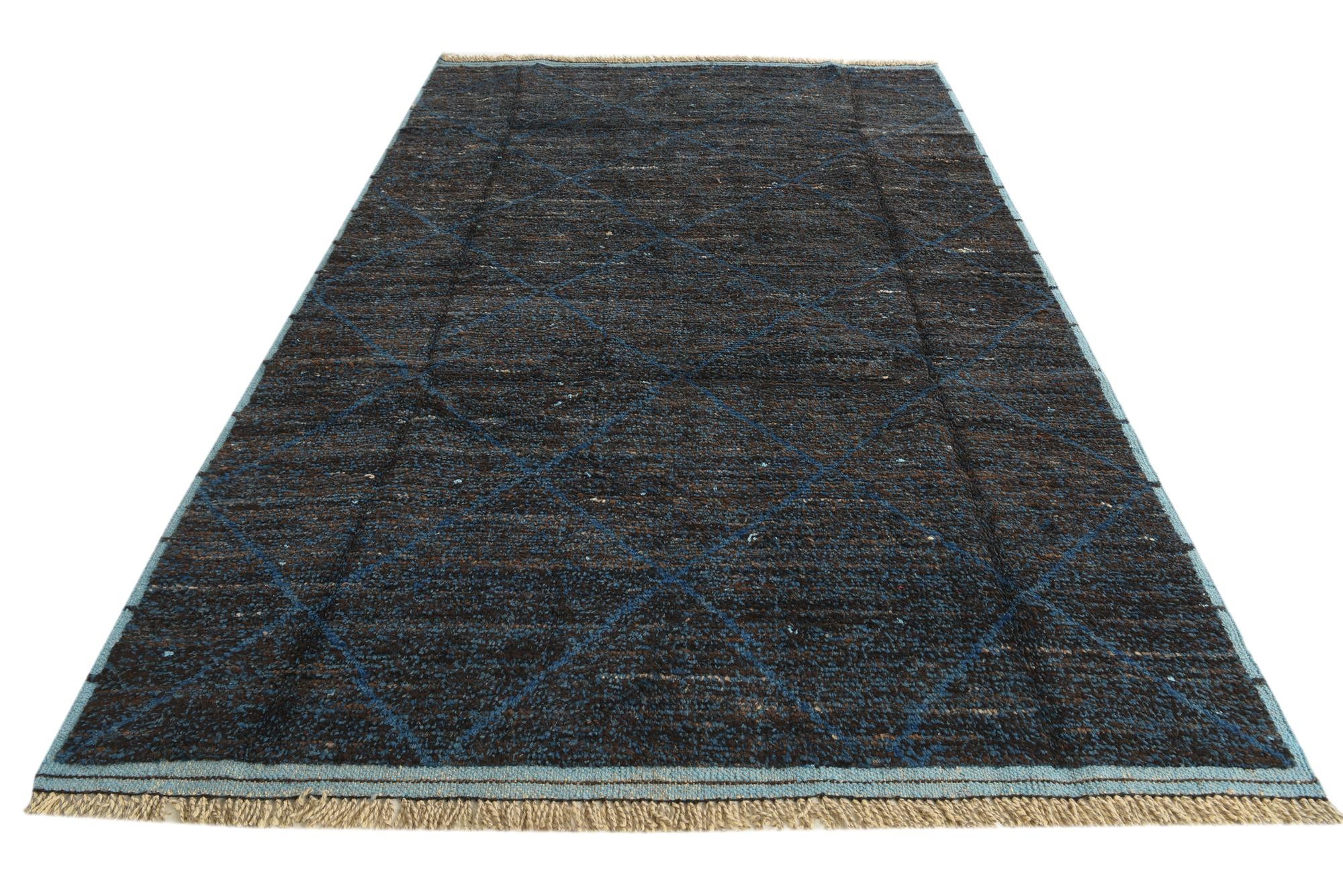 6' 3 x 9' 4 Hand Knotted Moroccan Wool Rug