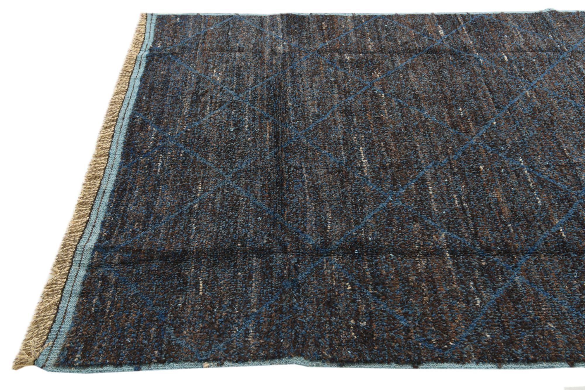 6' 3 x 9' 4 Hand Knotted Moroccan Wool Rug