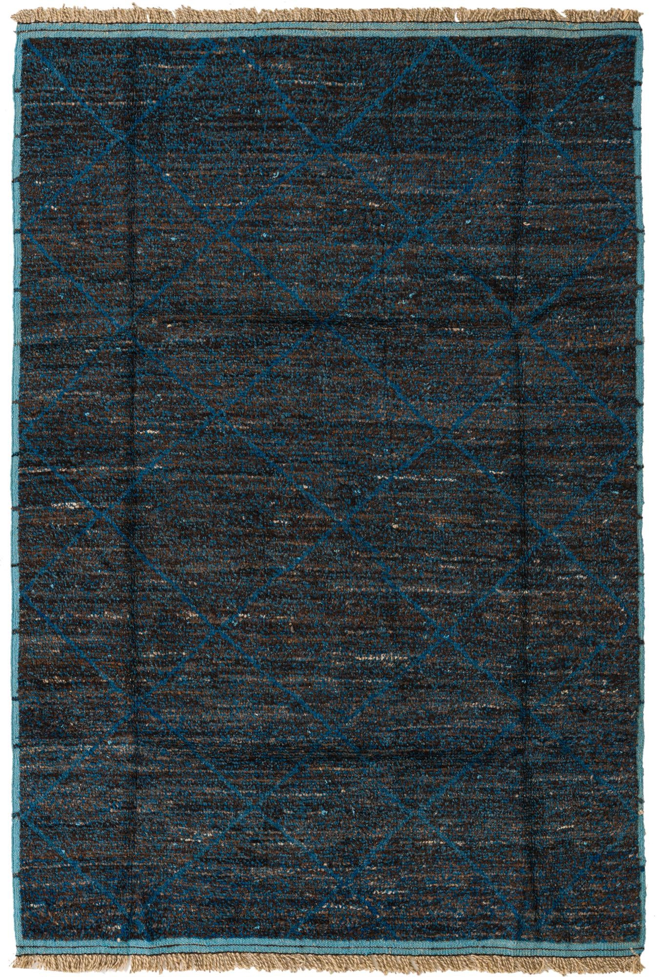 6' 3 x 9' 4 Hand Knotted Moroccan Wool Rug