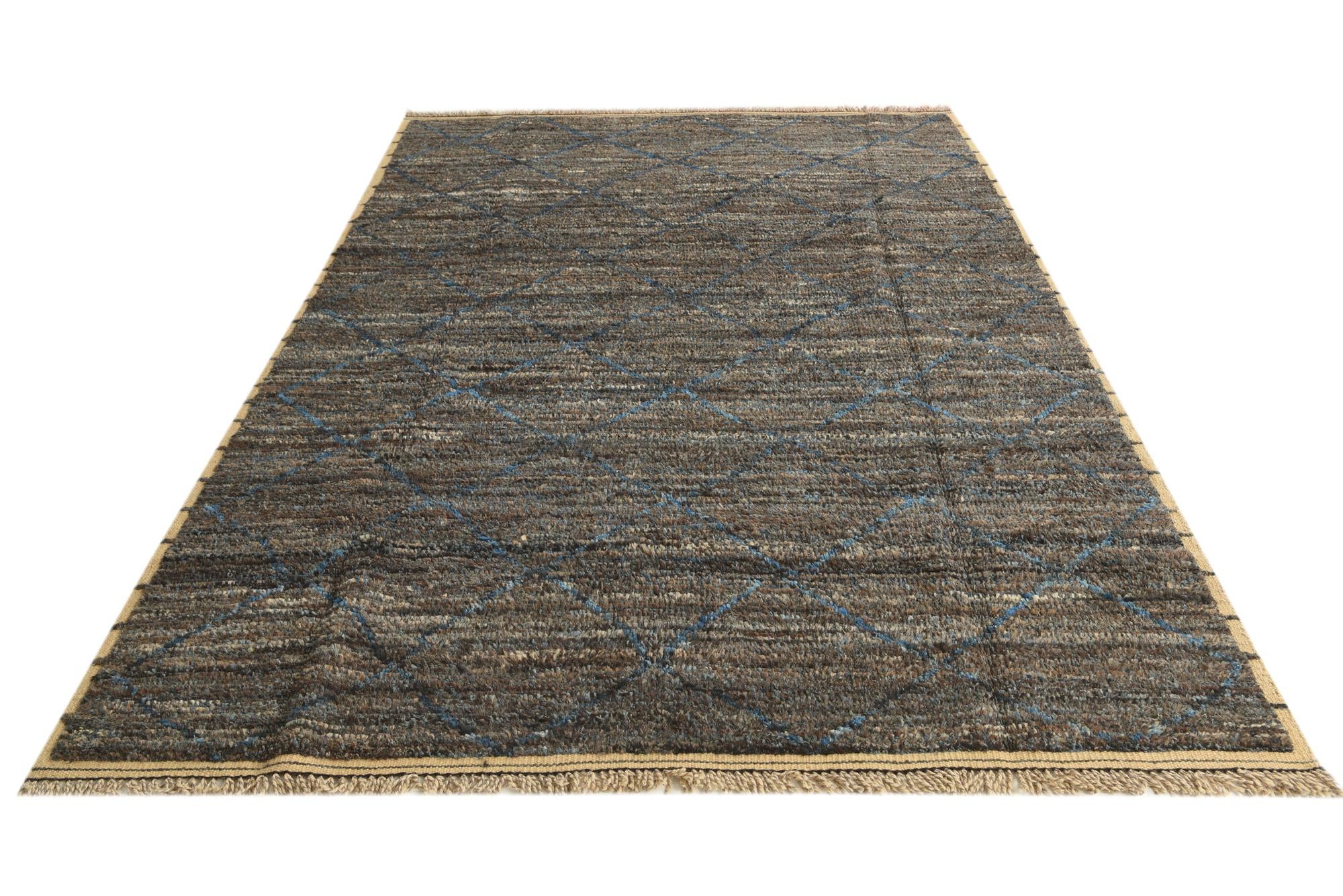 6' 6 x 9' 8 Hand Knotted Moroccan Wool Rug