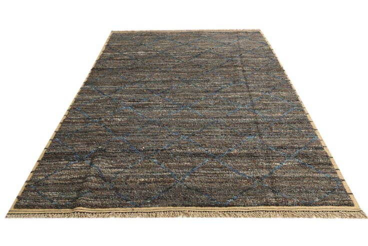 Detail image of 6' 6 x 9' 8 Hand Knotted Moroccan Wool Rug