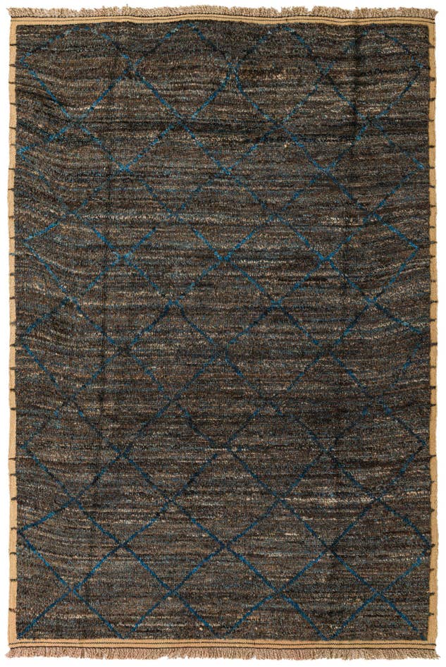 Detail image of 6' 6 x 9' 8 Hand Knotted Moroccan Wool Rug