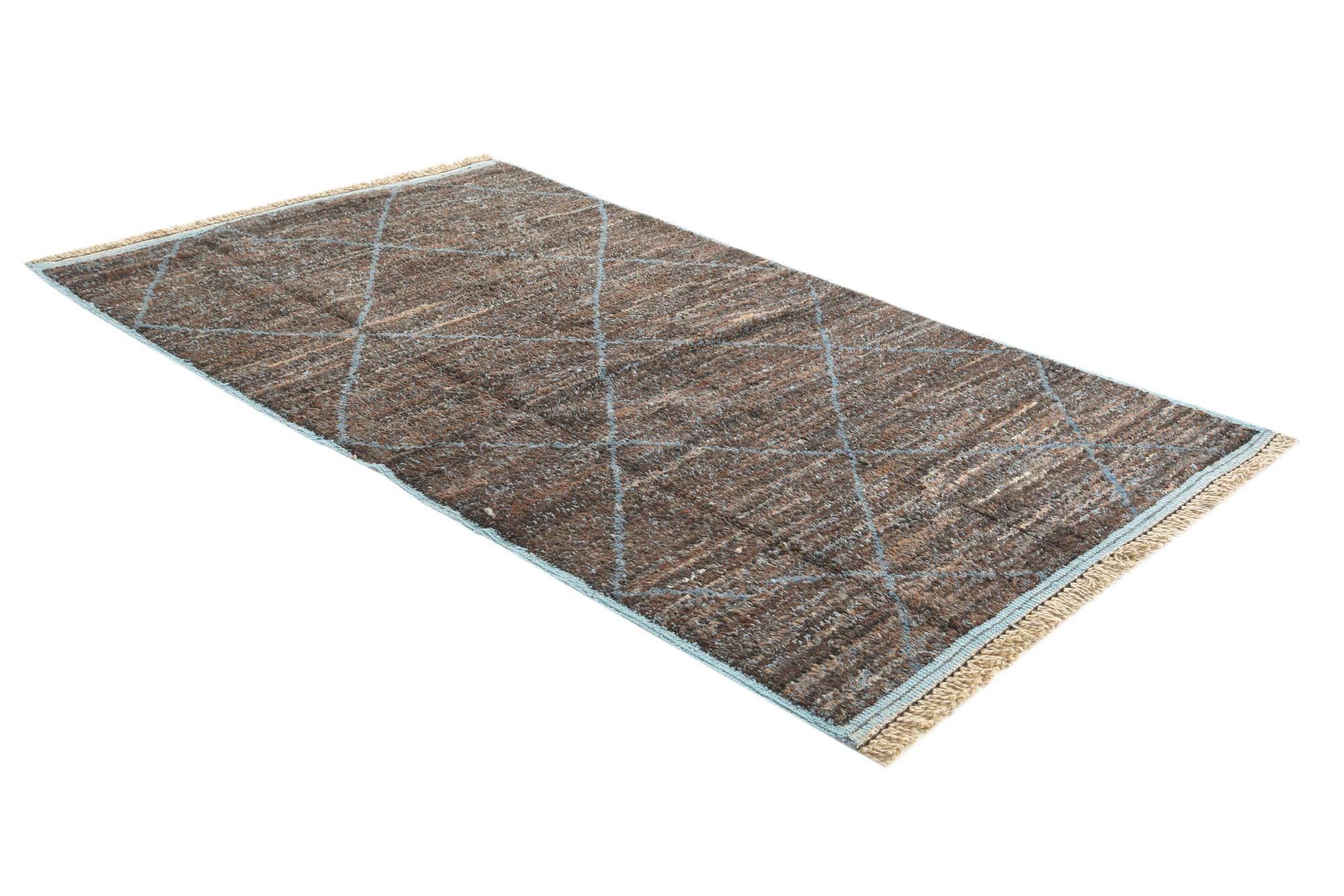 150cm x 255cm anudado a mano marroquí Alfombra Lana