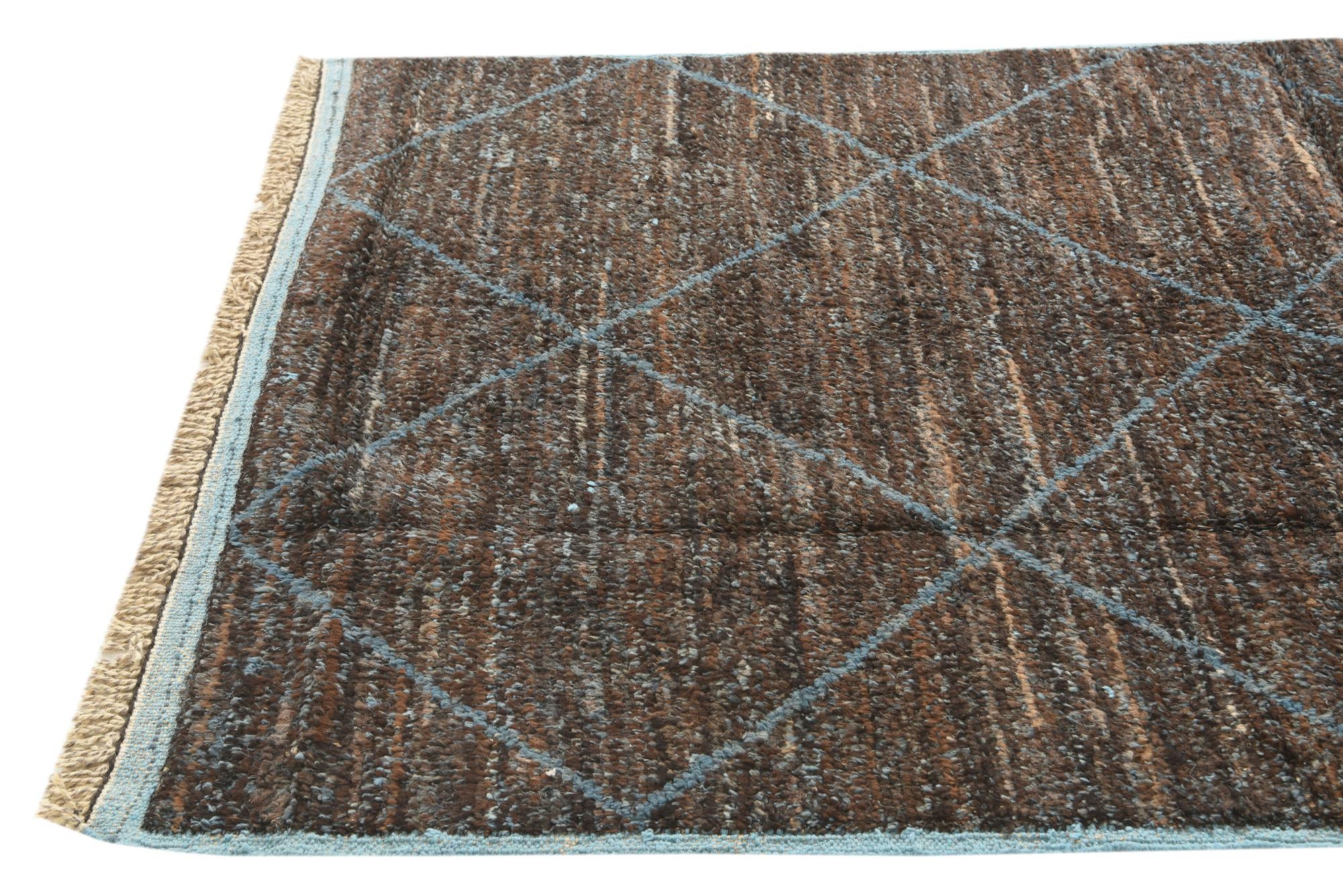 150cm x 255cm anudado a mano marroquí Alfombra Lana