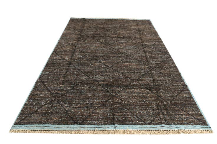 Detail image of 6' 3 x 9' 7 Hand Knotted Moroccan Wool Rug